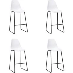 TRUE DEAL Ensemble De Bar 5 Pcs Plastique Blanc -Table haute et bar Soldes 26269075 5