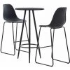TRUE DEAL Ensemble De Bar 3 Pcs Plastique Noir -Table haute et bar Soldes 26269076 1