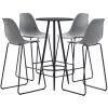 TRUE DEAL Ensemble De Bar 5 Pcs Plastique Gris -Table haute et bar Soldes 26269079 1