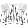 TRUE DEAL Ensemble De Bar 5 Pcs Plastique Blanc -Table haute et bar Soldes 26269126 1