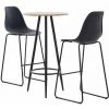 TRUE DEAL Ensemble De Bar 3 Pcs Plastique Noir -Table haute et bar Soldes 26269127 1