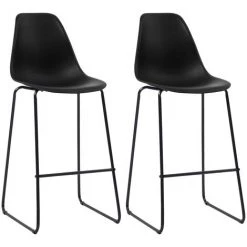 TRUE DEAL Ensemble De Bar 3 Pcs Plastique Noir -Table haute et bar Soldes 26269127 5