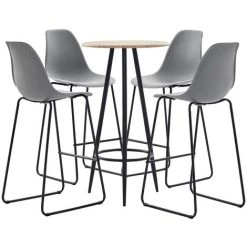 TRUE DEAL Ensemble De Bar 5 Pcs Plastique Gris