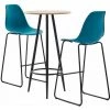 TRUE DEAL Ensemble De Bar 3 Pcs Plastique Turquoise -Table haute et bar Soldes 26269132 1