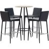TRUE DEAL Ensemble De Bar 5 Pcs Similicuir Noir -Table haute et bar Soldes 26269141 1