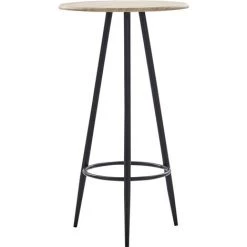 TRUE DEAL Ensemble De Bar 5 Pcs Similicuir Noir -Table haute et bar Soldes 26269141 2