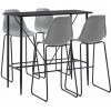 TRUE DEAL Ensemble De Bar 5 Pcs Plastique Gris -Table haute et bar Soldes 26269177 1