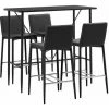 TRUE DEAL Ensemble De Bar 5 Pcs Similicuir Noir -Table haute et bar Soldes 26269183 1