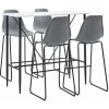 TRUE DEAL Ensemble De Bar 5 Pcs Plastique Gris -Table haute et bar Soldes 26269199 1
