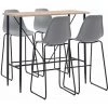 TRUE DEAL Ensemble De Bar 5 Pcs Plastique Gris -Table haute et bar Soldes 26269224 1