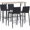 TRUE DEAL Ensemble De Bar 5 Pcs Similicuir Noir 2 TRUE DEAL Ensemble De Bar 5 Pcs Similicuir Noir -Table haute et bar Soldes 26269230 1