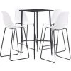TRUE DEAL Ensemble De Bar 5 Pcs Plastique Blanc -Table haute et bar Soldes 26269250 1