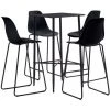 TRUE DEAL Ensemble De Bar 5 Pcs Plastique Noir -Table haute et bar Soldes 26269263 1