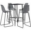 TRUE DEAL Ensemble De Bar 5 Pcs Plastique Gris -Table haute et bar Soldes 26269275 1