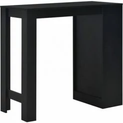 TRUE DEAL Table De Bar Avec étagère Noir 110x50x103 Cm -Table haute et bar Soldes 26269521 3