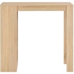 TRUE DEAL Table De Bar Avec étagère Chêne 110x50x103 Cm -Table haute et bar Soldes 26269524 2