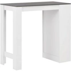 TRUE DEAL Table De Bar Avec étagère Blanc 110x50x103 Cm -Table haute et bar Soldes 26269534 3