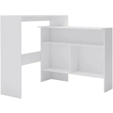 TRUE DEAL Table De Bar Avec 2 Dessus De Table Blanc 130 X 40 X 120 Cm 4 TRUE DEAL Table De Bar Avec 2 Dessus De Table Blanc 130 X 40 X 120 Cm – Image 2