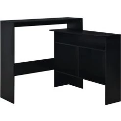 TRUE DEAL Table De Bar Avec 2 Dessus De Table Noir 130 X 40 X 120 Cm -Table haute et bar Soldes 26269541 2