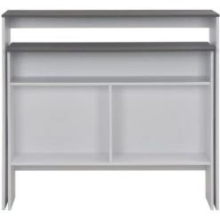 TRUE DEAL Table De Bar Avec 2 Dessus De Table Blanc Et Gris 130x40x120 Cm -Table haute et bar Soldes 26269554 4