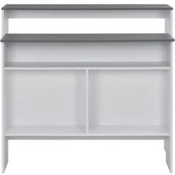 TRUE DEAL Table De Bar Avec 2 Dessus De Table Blanc Et Gris 130x40x120 Cm -Table haute et bar Soldes 26269554 5