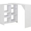 TRUE DEAL Table De Bar Avec Tablette Amovible Blanc 138 X 40 X 120 Cm 1 TRUE DEAL Table De Bar Avec Tablette Amovible Blanc 138 X 40 X 120 Cm -Table haute et bar Soldes 26269556 1
