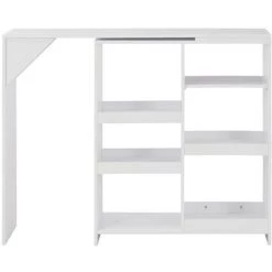TRUE DEAL Table De Bar Avec Tablette Amovible Blanc 138 X 40 X 120 Cm 8 TRUE DEAL Table De Bar Avec Tablette Amovible Blanc 138 X 40 X 120 Cm -Table haute et bar Soldes 26269556 2