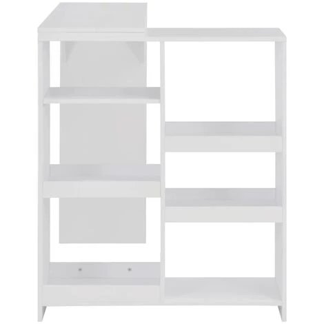 TRUE DEAL Table De Bar Avec Tablette Amovible Blanc 138 X 40 X 120 Cm 6 TRUE DEAL Table De Bar Avec Tablette Amovible Blanc 138 X 40 X 120 Cm – Image 4