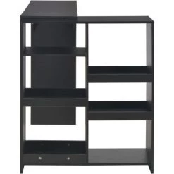 TRUE DEAL Table De Bar Avec Tablette Amovible Noir 138 X 40 X 120 Cm -Table haute et bar Soldes 26269558 4