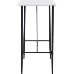 TRUE DEAL Table De Bar Blanc 120 X 60 X 110 Cm MDF -Table haute et bar Soldes 26270906 3