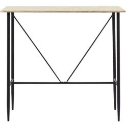 TRUE DEAL Table De Bar Chêne 120 X 60 X 110 Cm MDF -Table haute et bar Soldes 26270907 2