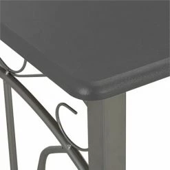 TRUE DEAL Ensemble De Bar 3 Pcs Bois Et Acier Anthracite -Table haute et bar Soldes 26273920 5