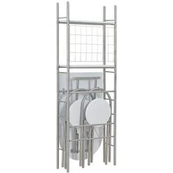 TRUE DEAL Ensemble à Dîner Pliant 3 Pcs Et étagère De Rangement MDF Acier -Table haute et bar Soldes 26273926 2