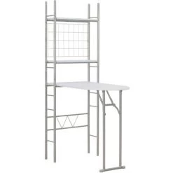 TRUE DEAL Ensemble à Dîner Pliant 3 Pcs Et étagère De Rangement MDF Acier -Table haute et bar Soldes 26273926 3