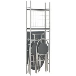 TRUE DEAL Ensemble à Dîner Pliant 3 Pcs Et étagère De Rangement MDF Acier 8 TRUE DEAL Ensemble à Dîner Pliant 3 Pcs Et étagère De Rangement MDF Acier -Table haute et bar Soldes 26273927 2