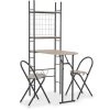 TRUE DEAL Ensemble à Dîner Pliant 3 Pcs Et étagère De Rangement MDF Acier -Table haute et bar Soldes 26273929 1