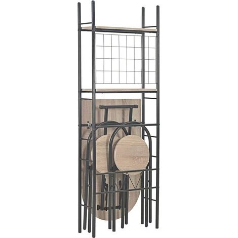 TRUE DEAL Ensemble à Dîner Pliant 3 Pcs Et étagère De Rangement MDF Acier 4 TRUE DEAL Ensemble à Dîner Pliant 3 Pcs Et étagère De Rangement MDF Acier – Image 2