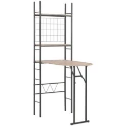 TRUE DEAL Ensemble à Dîner Pliant 3 Pcs Et étagère De Rangement MDF Acier 9 TRUE DEAL Ensemble à Dîner Pliant 3 Pcs Et étagère De Rangement MDF Acier -Table haute et bar Soldes 26273929 3