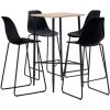 TRUE DEAL Ensemble De Bar 5 Pcs Plastique Noir -Table haute et bar Soldes 26301669 1
