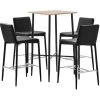 TRUE DEAL Ensemble De Bar 5 Pcs Similicuir Noir -Table haute et bar Soldes 26301684 1