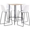 TRUE DEAL Ensemble De Bar 5 Pcs Plastique Blanc -Table haute et bar Soldes 26302954 1