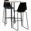 TRUE DEAL Ensemble De Bar 3 Pcs Plastique Noir -Table haute et bar Soldes 26302955 1