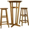 TRUE DEAL Ensemble De Bar 3 Pcs Bois D'acacia Massif -Table haute et bar Soldes 26366555 1