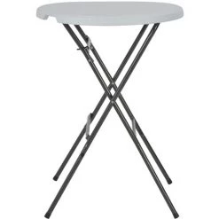 TRUE DEAL Table De Bar Pliante Blanc 80 X 110 Cm PEHD -Table haute et bar Soldes 26366815 2
