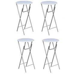 TRUE DEAL Table De Bar 4 Pcs Avec Dessus De Table En MDF Blanc