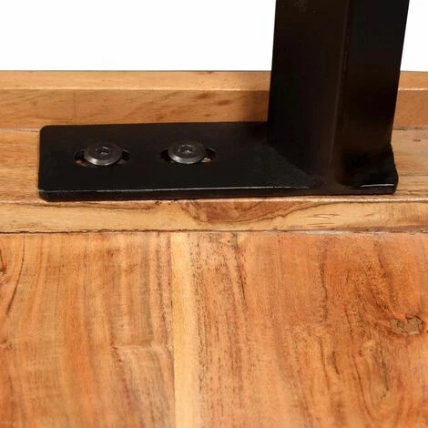 ASUPERMALL Ensemble De Bar 3 Pcs Bois D'acacia Massif Et Cuir Veritable 4 ASUPERMALL Ensemble De Bar 3 Pcs Bois D'acacia Massif Et Cuir Veritable – Image 2