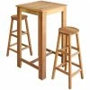 ASUPERMALL Table Et Tabourets De Bar 3 Pcs Bois D'Acacia Massif -Table haute et bar Soldes 26481081 1