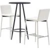 YOUTHUP Ensemble De Bar 3 Pcs Similicuir Blanc - Blanc
