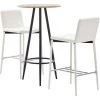 YOUTHUP Ensemble De Bar 3 Pcs Similicuir Blanc - Blanc