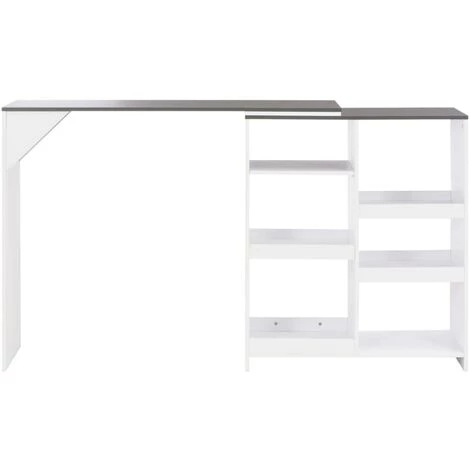 YOUTHUP Table De Bar Avec Tablette Amovible Blanc 138 X 40 X 120 Cm - Blanc 5 YOUTHUP Table De Bar Avec Tablette Amovible Blanc 138 X 40 X 120 Cm - Blanc – Image 3